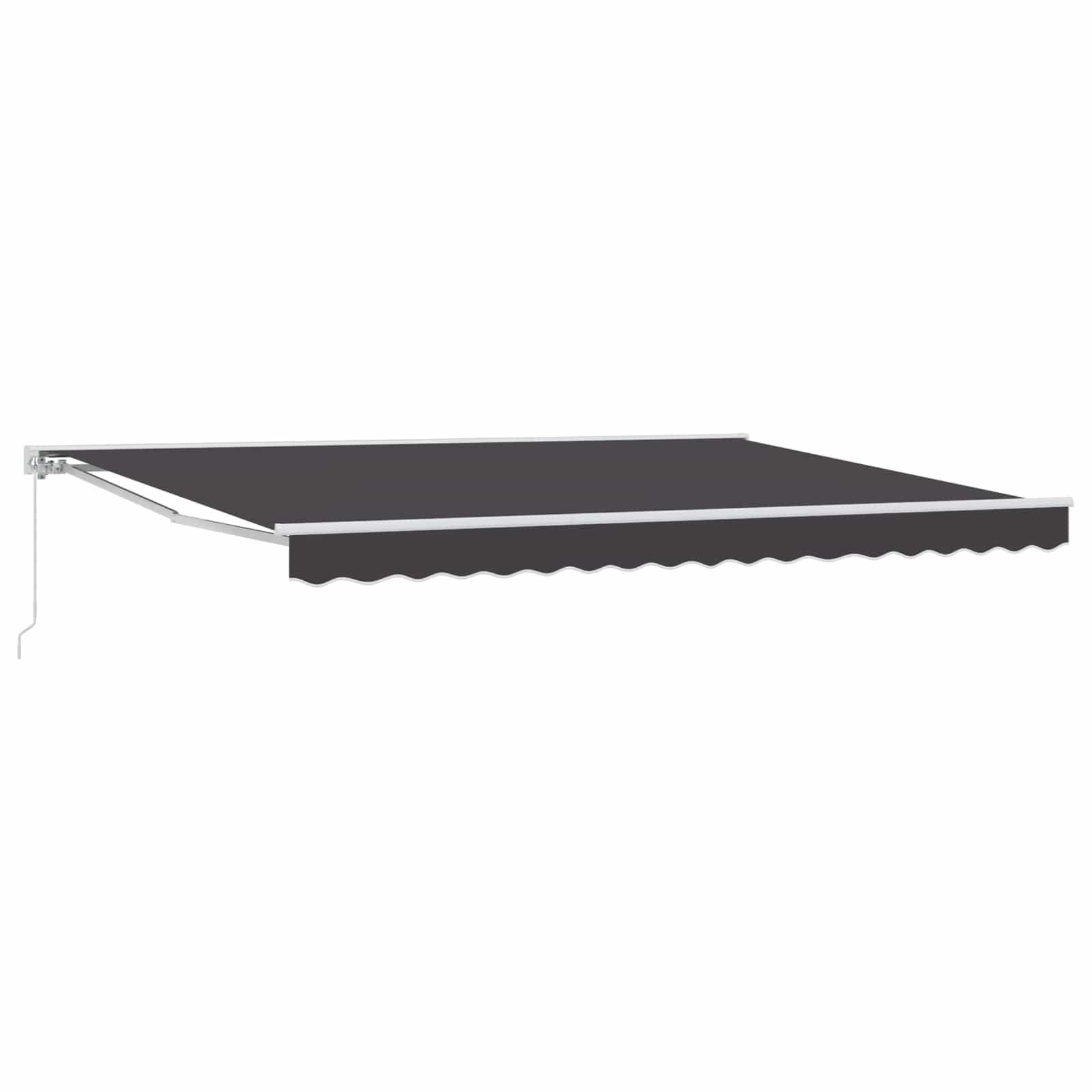 Udtrækkelig Markise Blå Og Hvid 350X200 Cm Stof - Antracitgrå (hvid ramme) / 4 × 3,5 m / Manuel