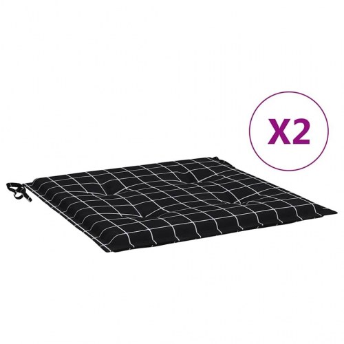 Hynder til havestol - 2 stk. 40×40×4 cm, ternet sort