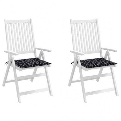 Hynder til havestol - 2 stk. 40×40×4 cm, ternet sort