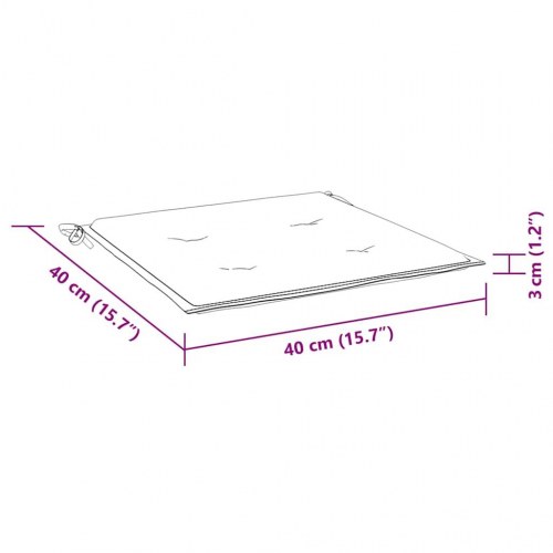 Hynder til havestol - 2 stk. 40×40×4 cm, ternet sort