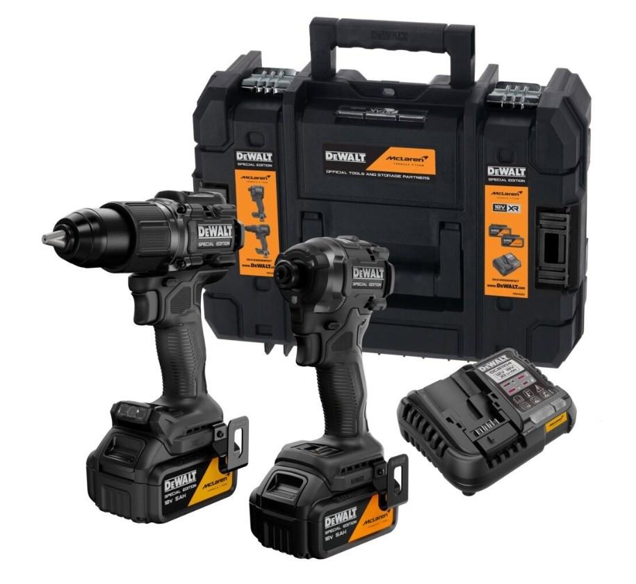 DeWALT 18V kombosÃ¦t DCK2222MP2T - DCD86M bore-/skruemaskine + DCF86M slagnÃ¸gle, 2Ã5,0 Ah, TSTAK McLaren Special Edition