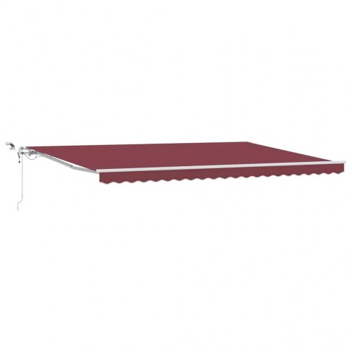 Markise med LED-lys 500 × 300 cm - automatisk betjening, bordeaux