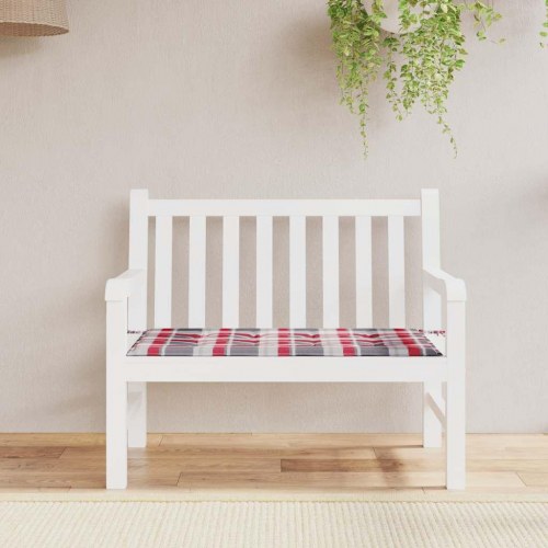 Hynde til havebænk 120×50×3 cm - oxfordstof, rødt tern