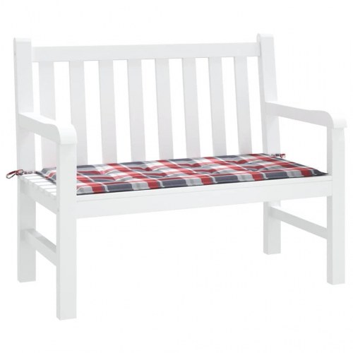 Hynde til havebænk 120×50×3 cm - oxfordstof, rødt tern