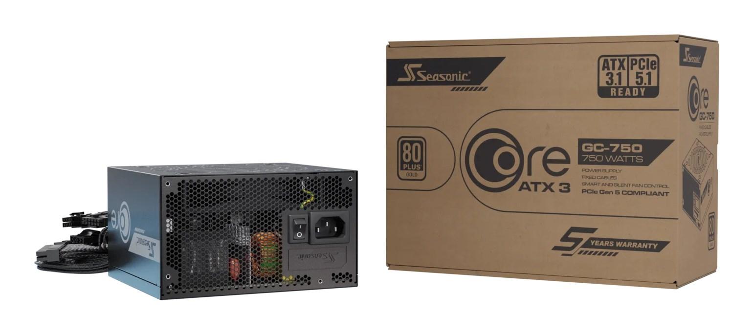 Seasonic CORE GC-750 - ATX 3.1 strømforsyning 750 W, 20+4 pin, sort billede