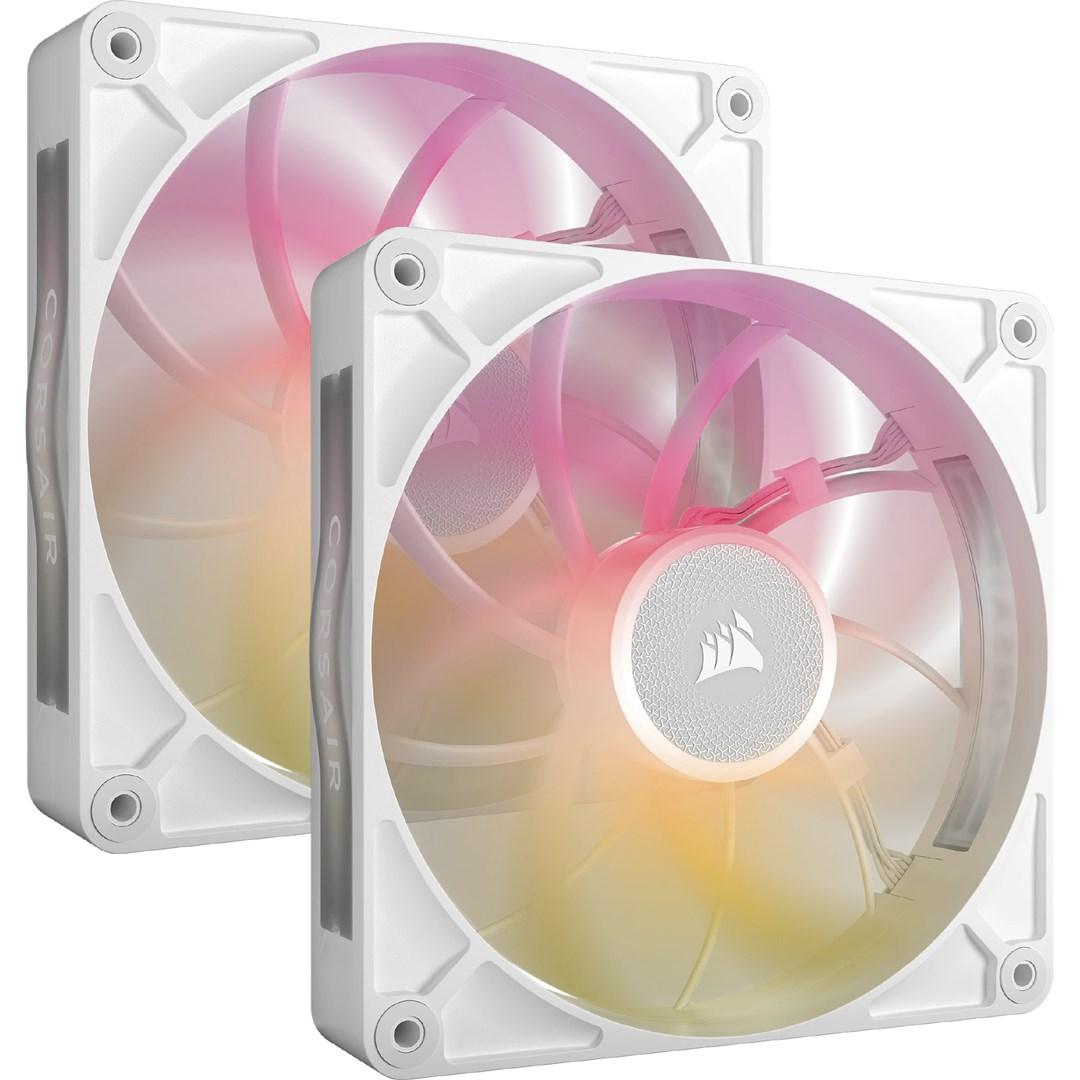 Corsair iCUE LINK RX140 MAX RGB kabinetblæser 140 mm - hvid (2-pack) billede