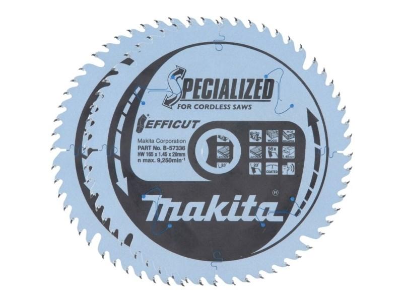 Makita Efficut klinge 165 × 20 mm - 56 tænder til træ, MDF og laminat billede