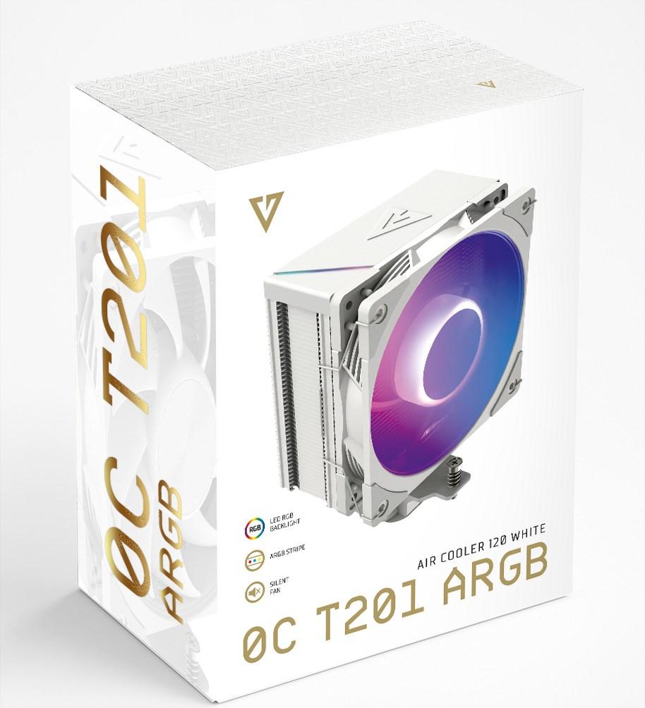 MODECOM Volcano OC T201 ARGB CPU-luftkøler 120 mm - Hvid