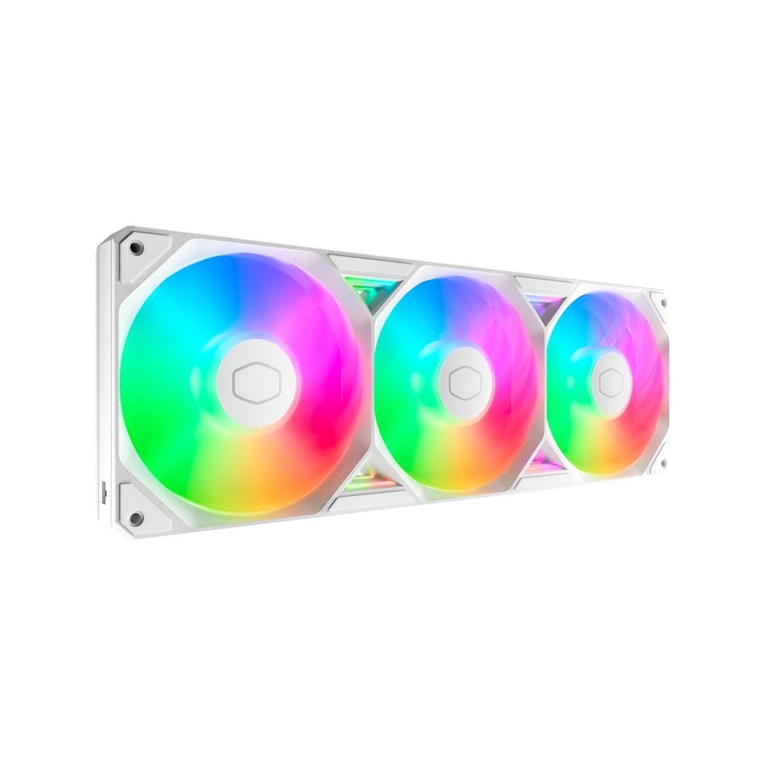 Cooler Master SickleFlow Edge 360 ARGB – hvid 120 mm tripl blæser til kabinet billede