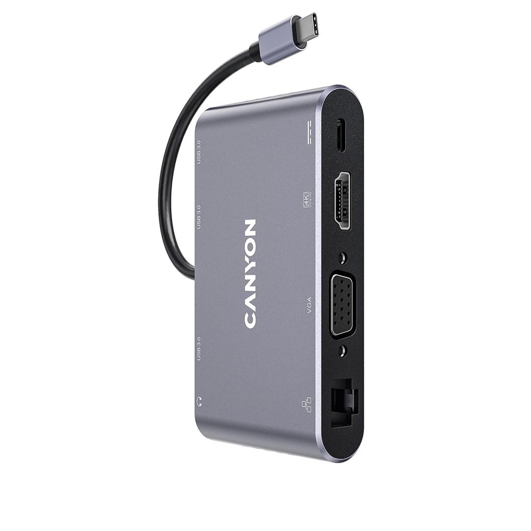 CANYON DS-14 USB-C hub USB 3.2 Gen 1, grå