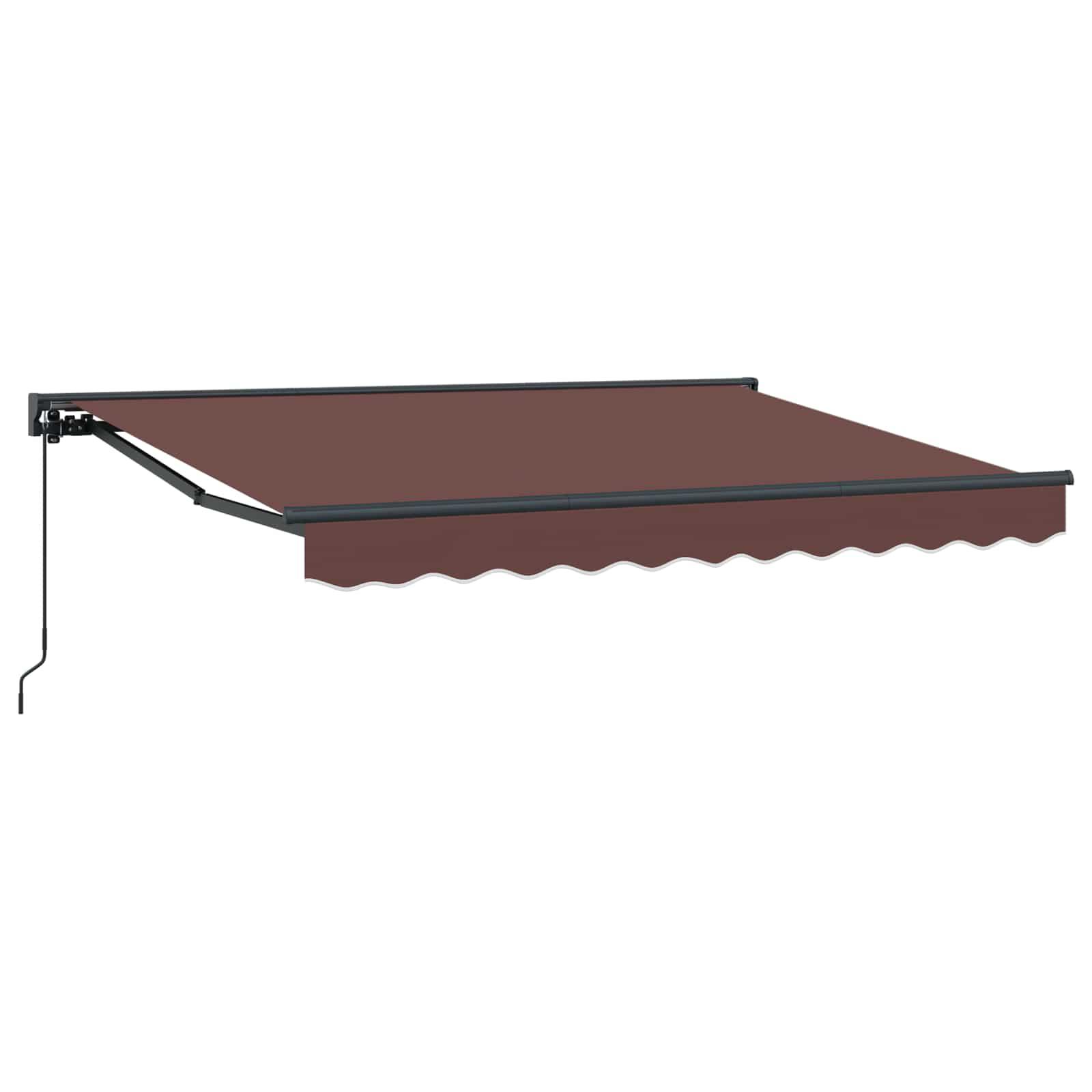 Udtrækkelig Markise Blå Og Hvid 350X200 Cm Stof - Brun (anthracitramme) / 2,5 x 2 m / Manuel