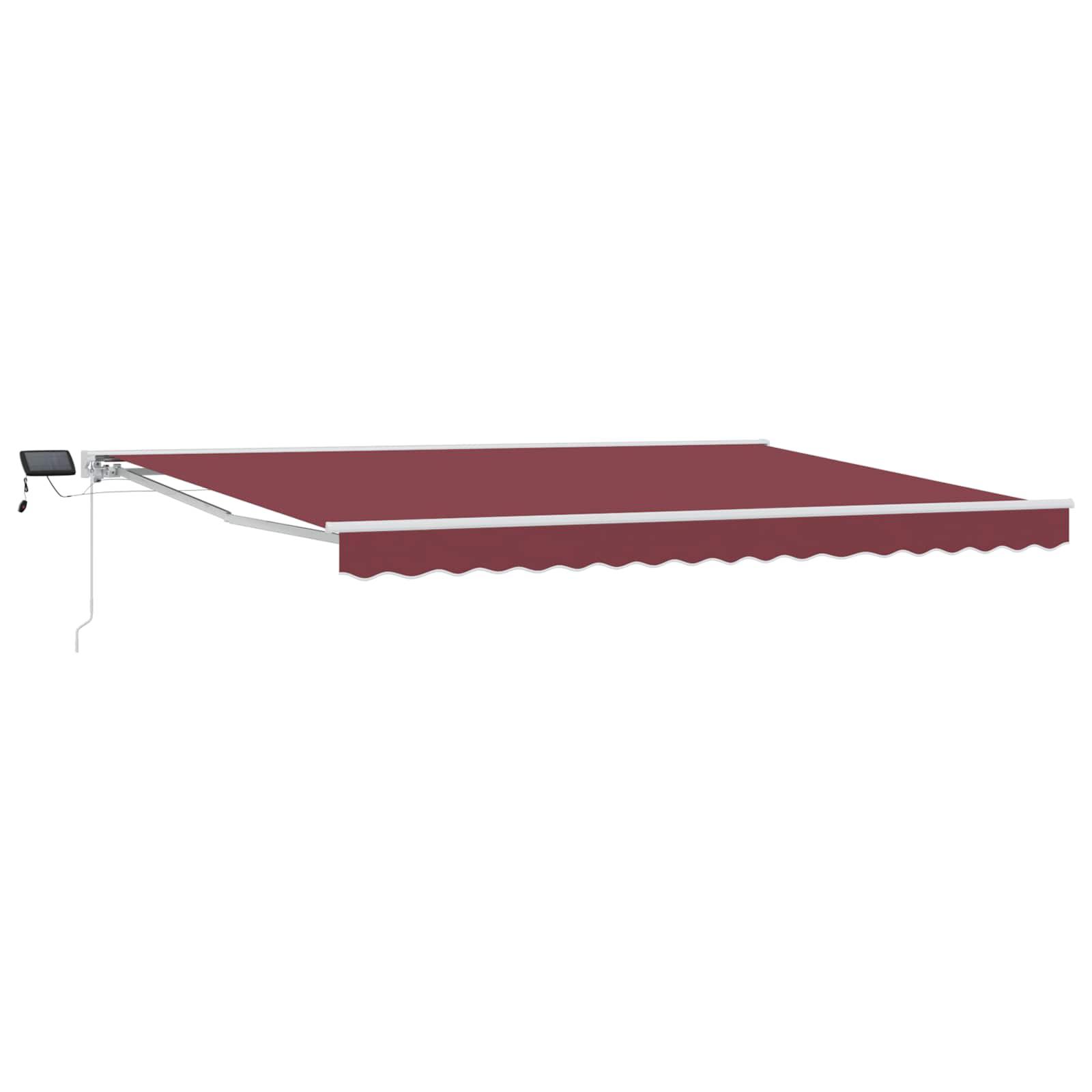 Manuel markise-ramme med LED-lys Bordeaux 5 x 3 m