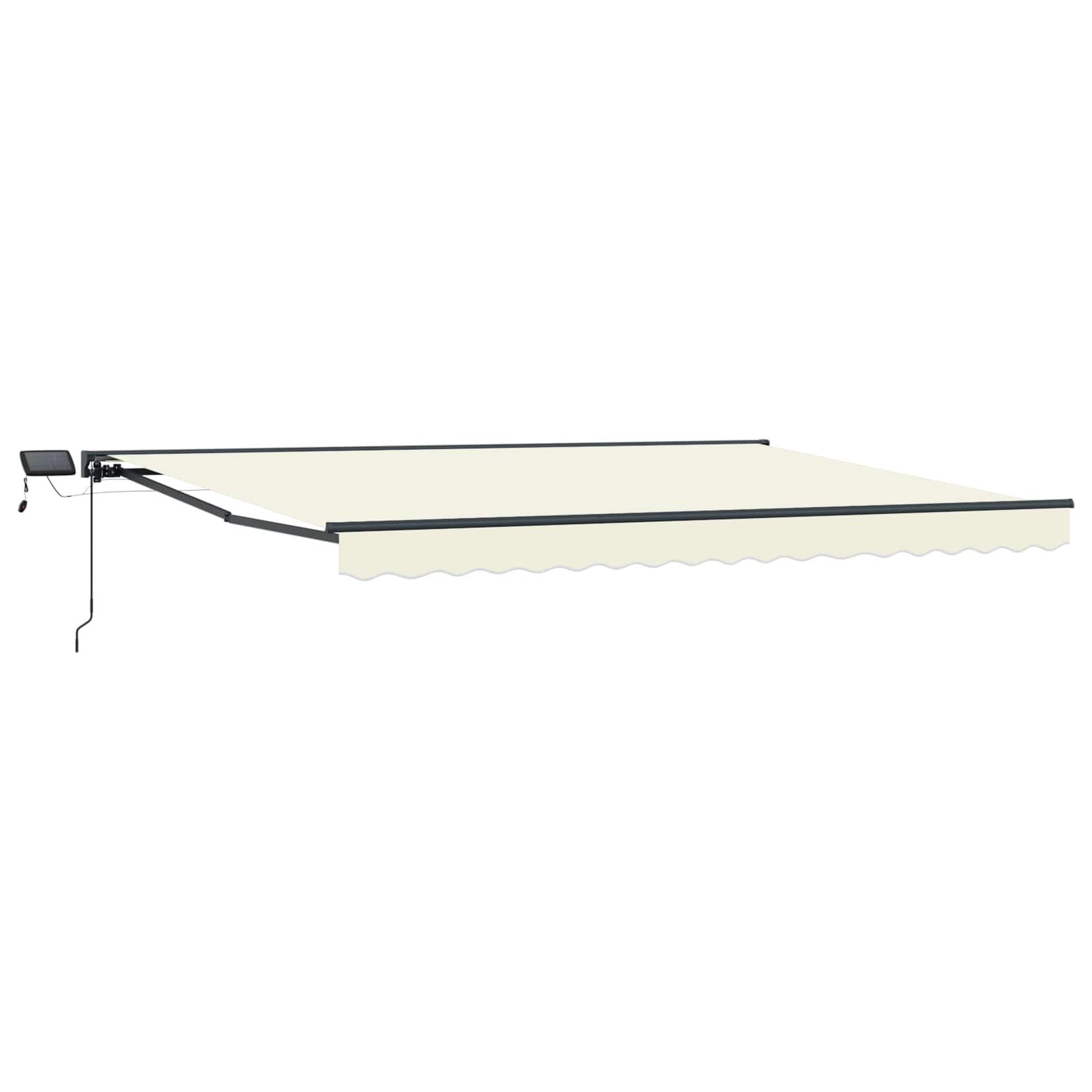 Manuel markise-ramme med LED-lys Creme 5 x 3 m