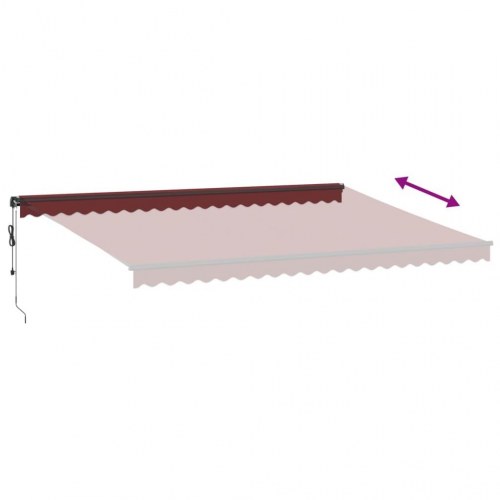 Markise 500 × 350 cm med automatisk betjening - bordeaux