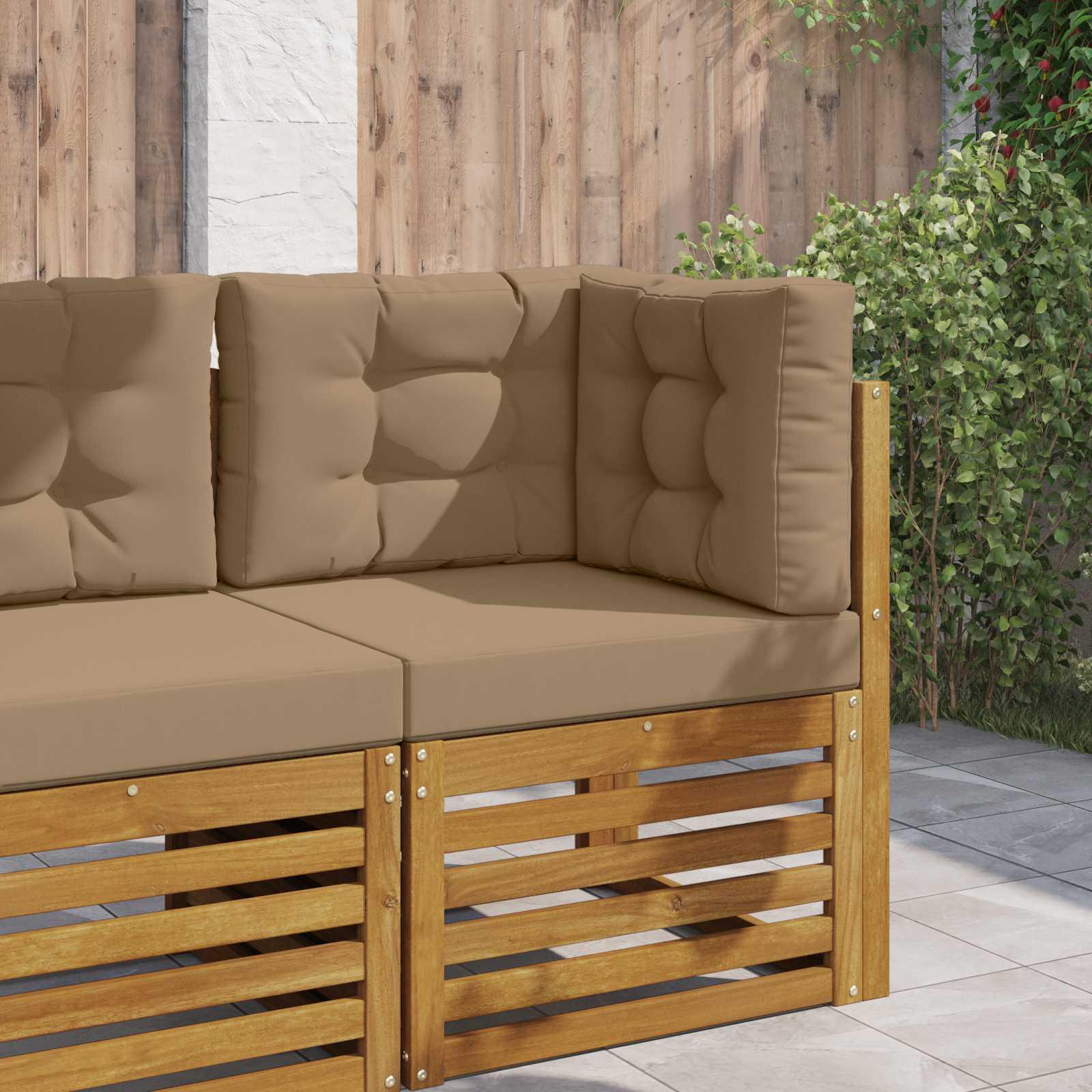 UdendÃ¸rs Sofa Pude 3 stk GrÃ¥brun Polyester
