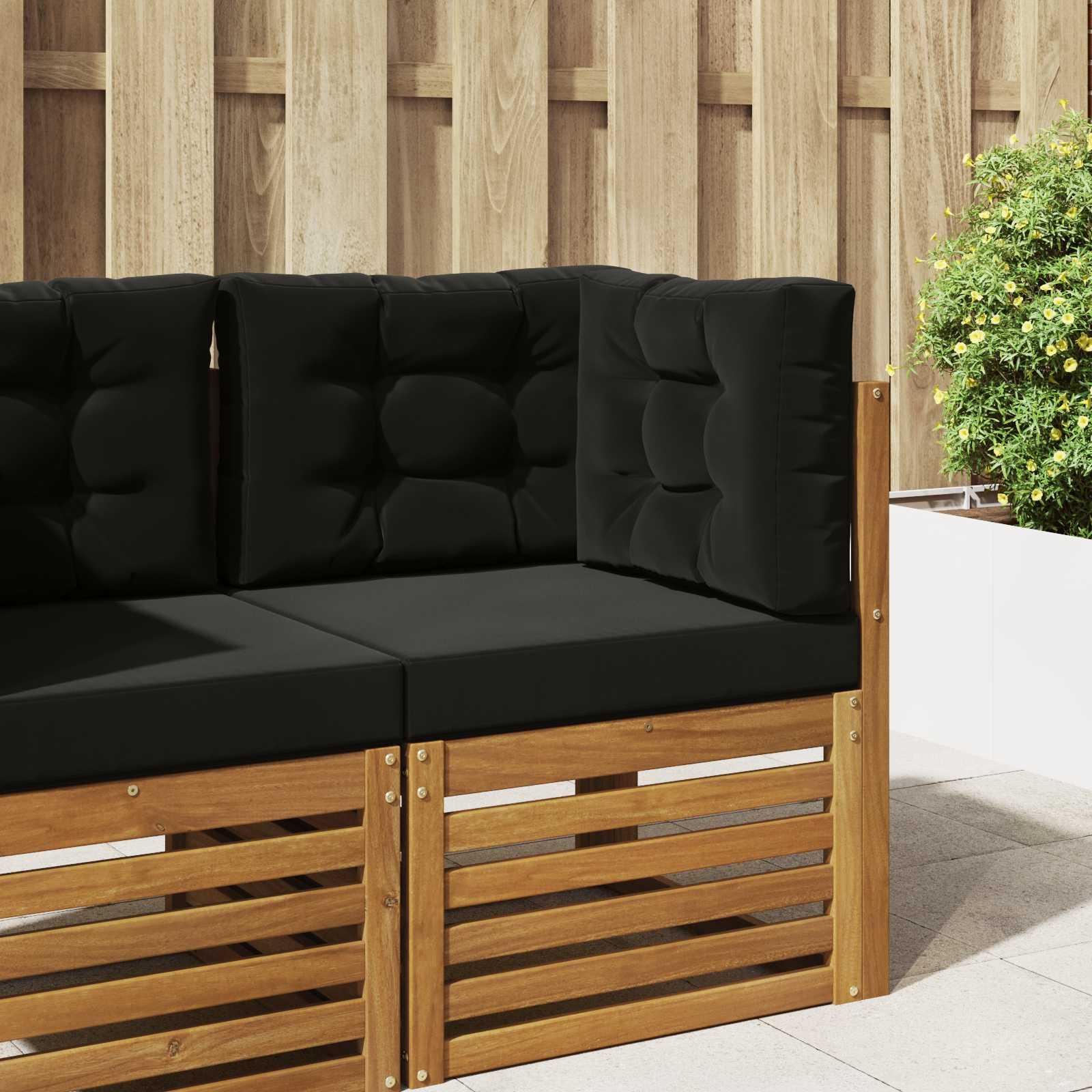 Udendørs Sofa Pude 3 stk Sort Polyester