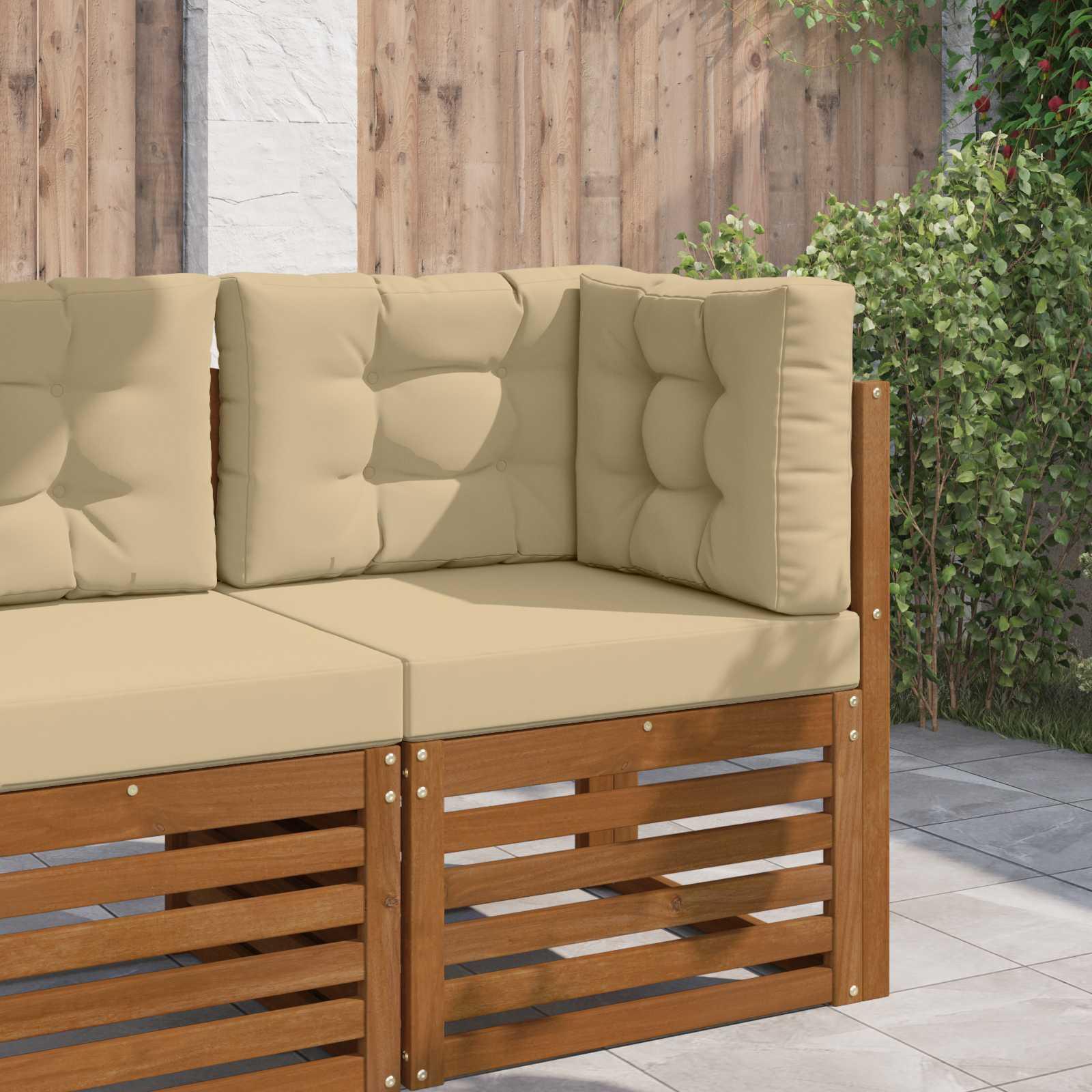 Udendørs Sofa Pude 3 stk Beige Polyester