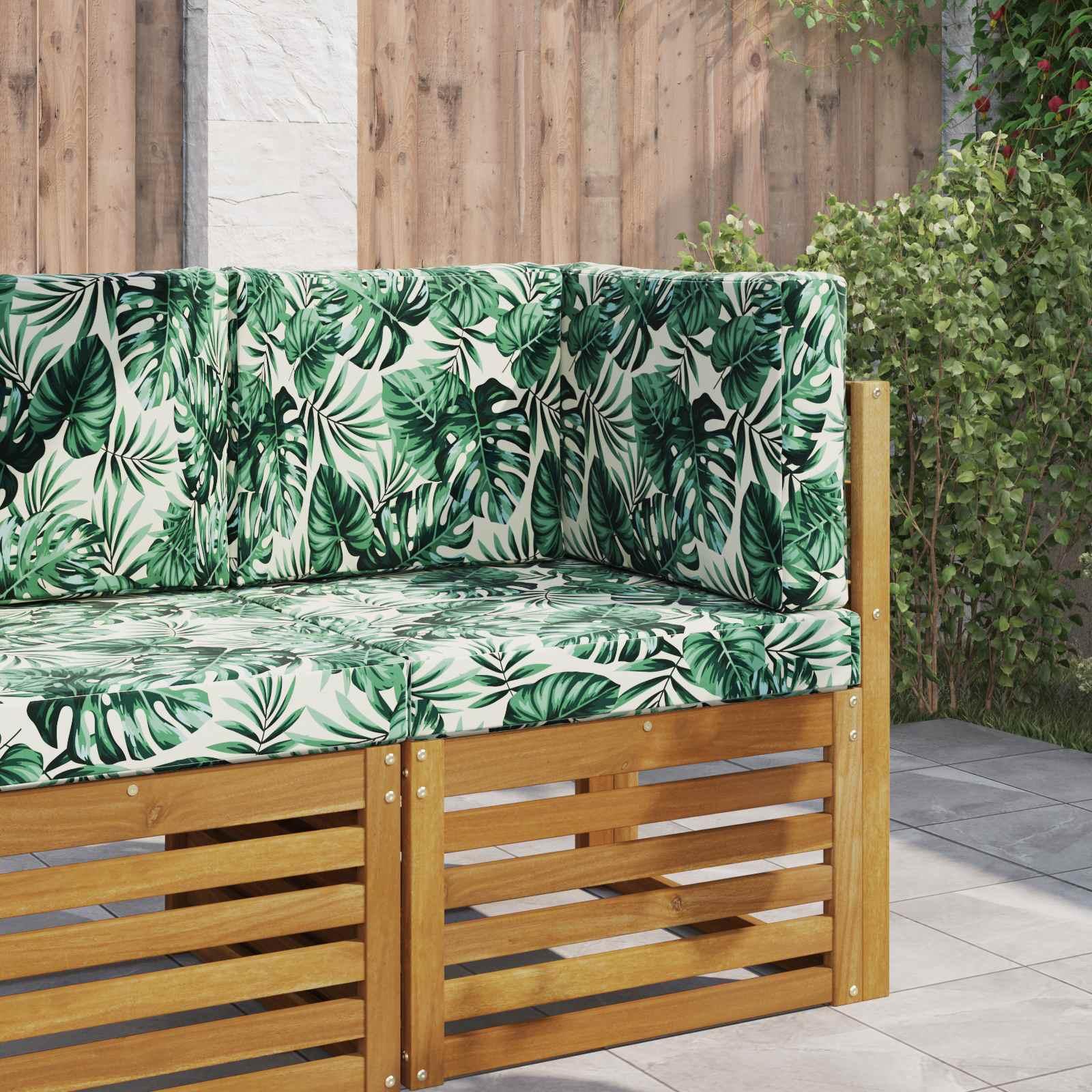 Udendørs Sofa Pude 3 stk Bladmønster Polyester