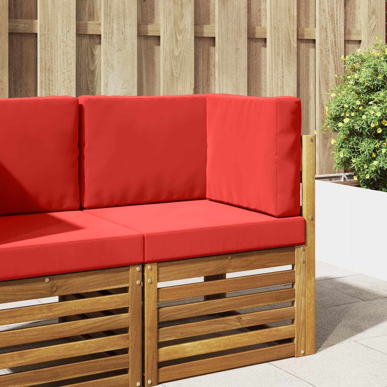 Udendørs Sofa Pude 3 stk Rød Polyester