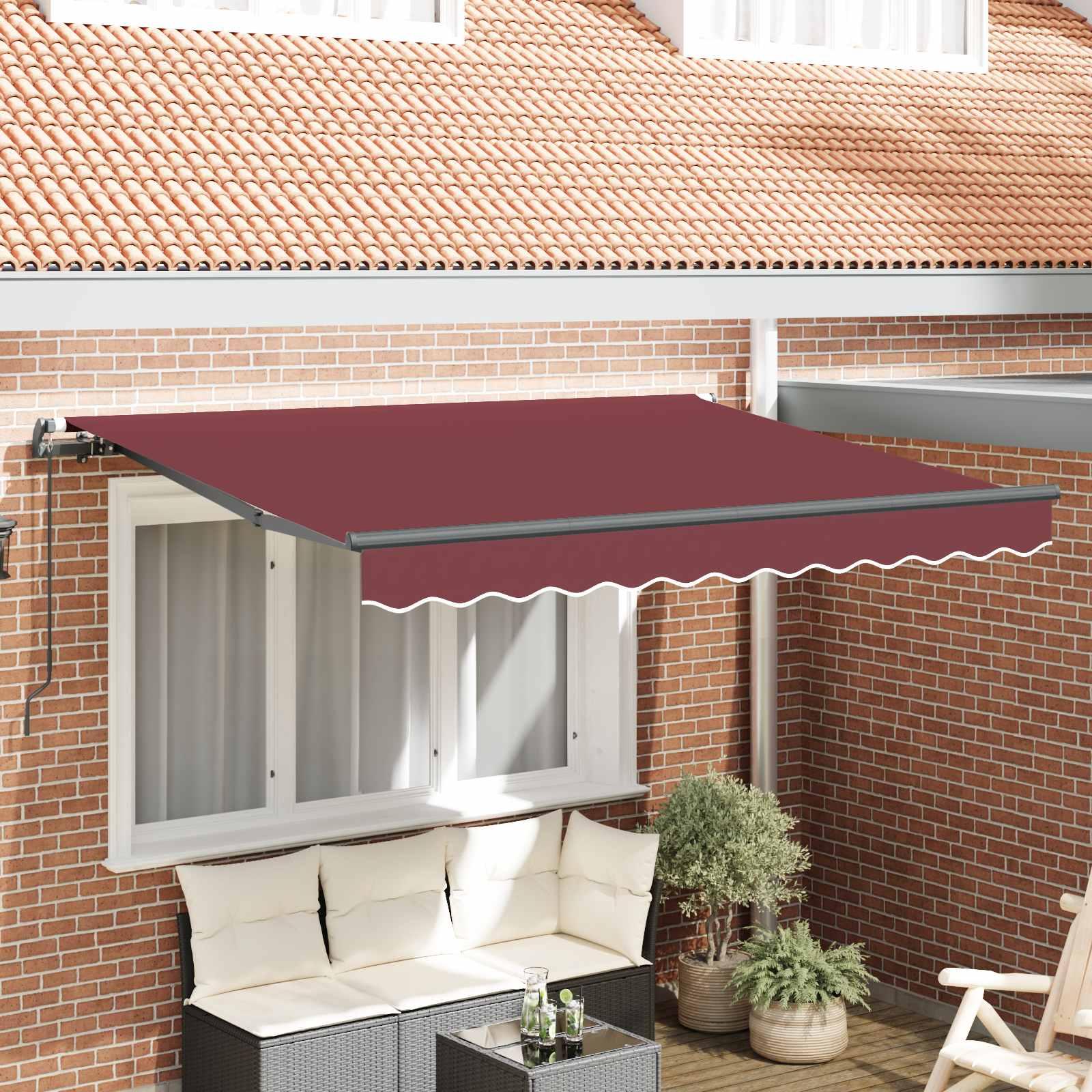 Udtrækkelig Markise Blå Og Hvid 400 X 200 Cm - Bordeaux (anthracitramme) / 2,5 x 2 m / Manuel