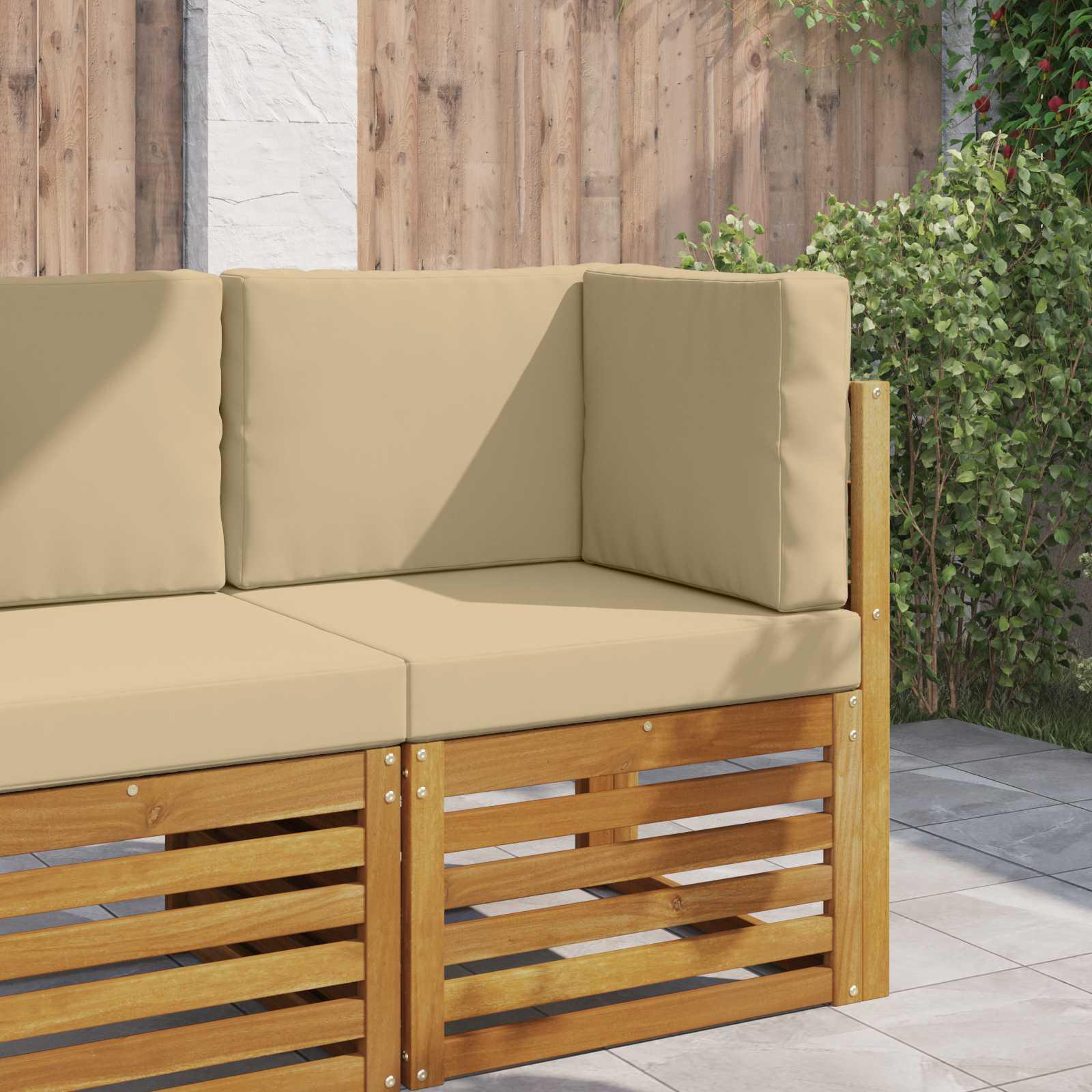 Udendørs Sofa Pude 3 stk Beige Polyester