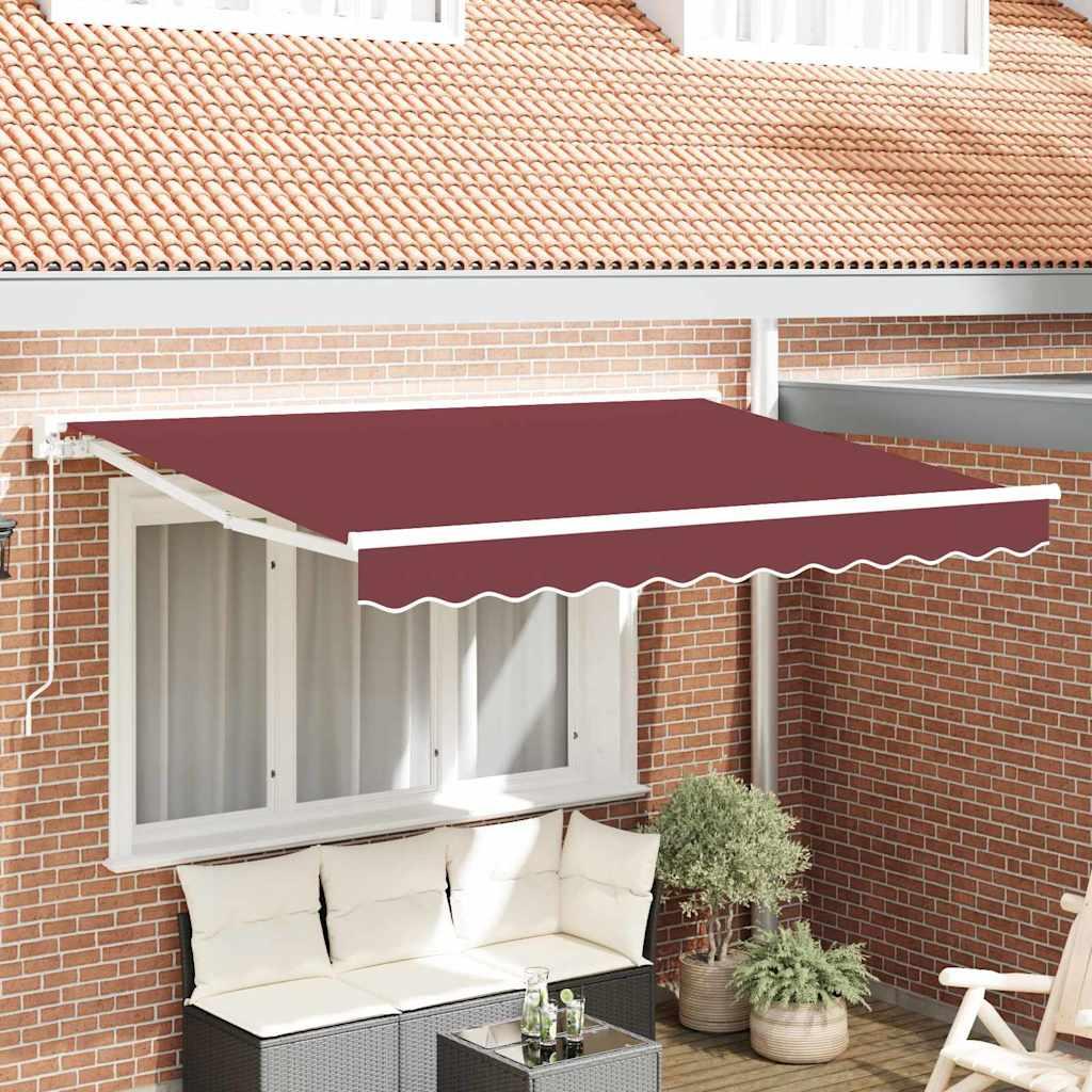 Udtrækkelig Markise Blå Og Hvid 350X200 Cm Stof - Bordeaux (hvid ramme) / 2,5 x 2 m / Manuel