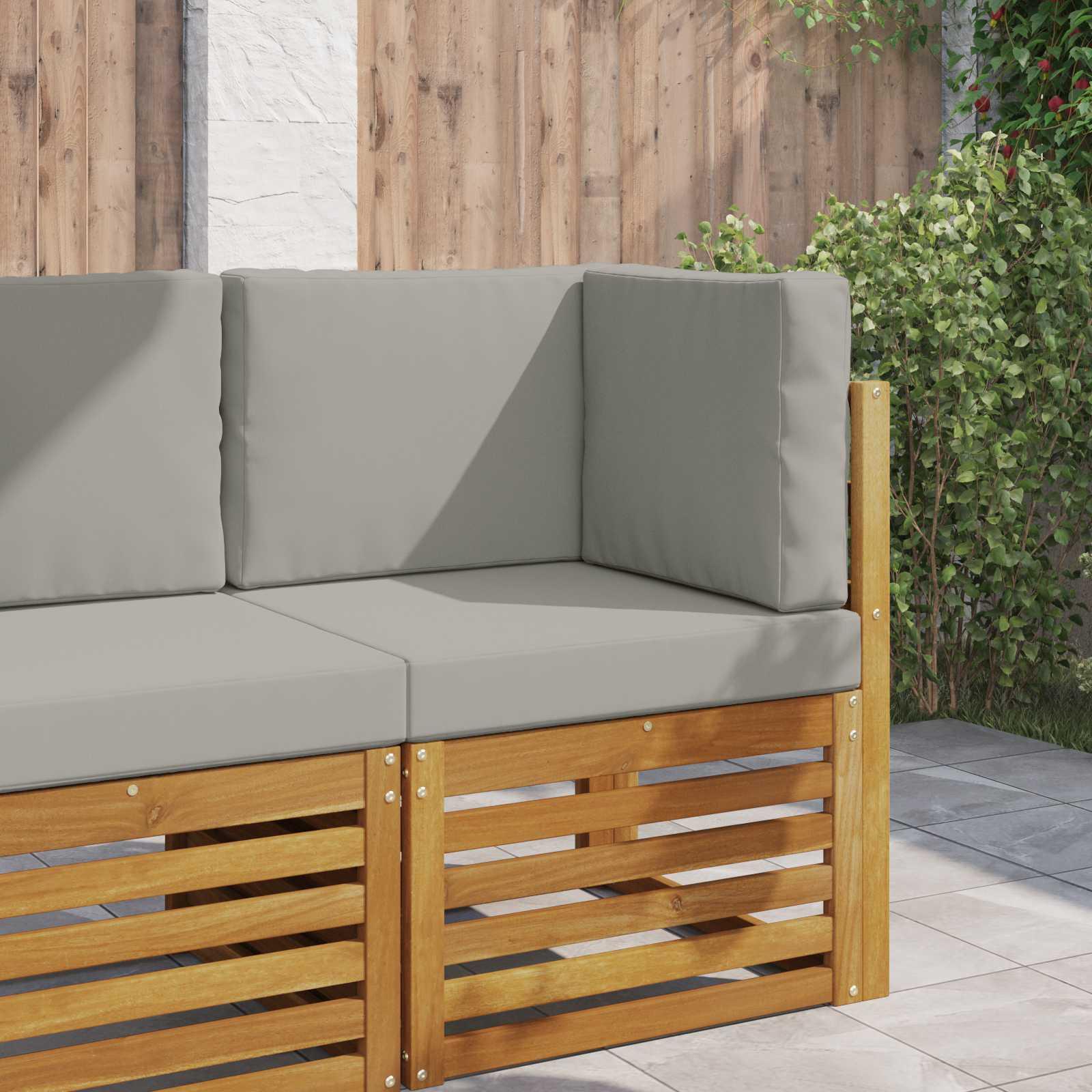 Udendørs Sofa Pude 3 stk Grå Polyester