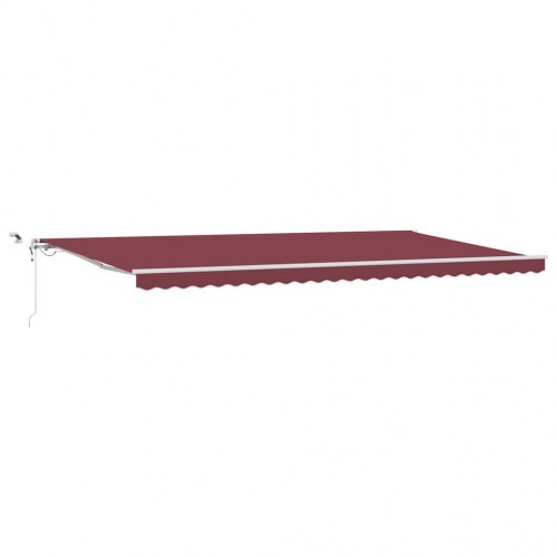 Markise med LED-lys 600 × 300 cm - automatisk, bordeaux