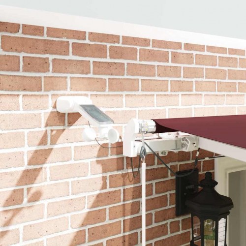 Markise med LED-lys 600 × 300 cm - automatisk, bordeaux