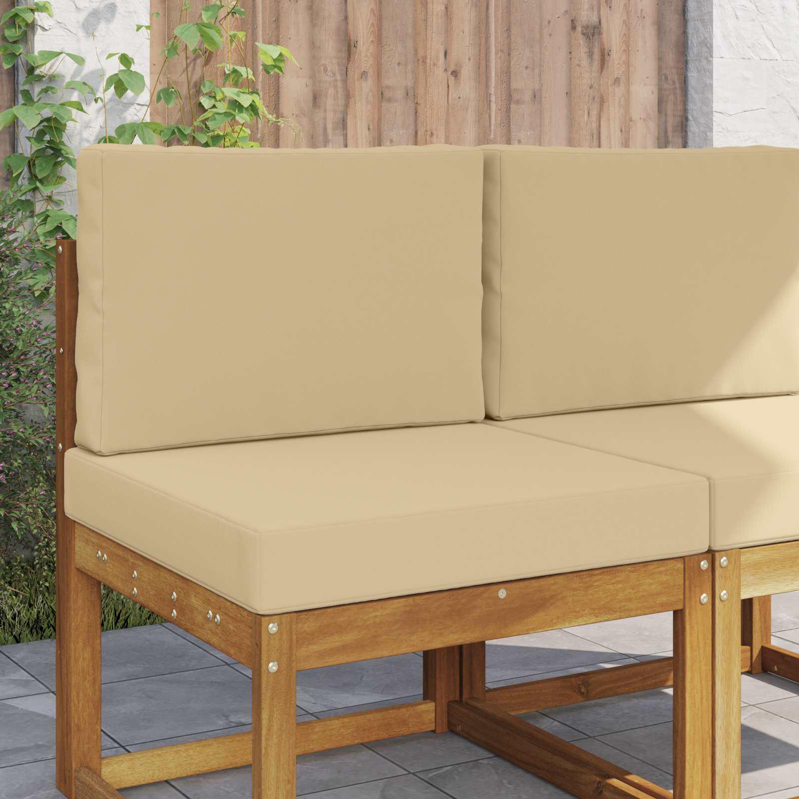 Udendørs Sofa Pude 2 stk Beige Polyester