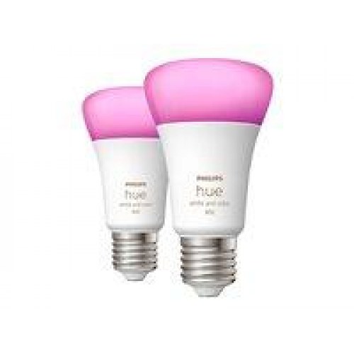 Philips Hue E27 LED-pærer 6,5 W – White & Color Ambiance, 806 lumen (2-pak)
