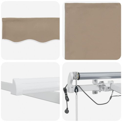 Elektrisk markise med LED og vindsensor 3 x 2,5 m - beige