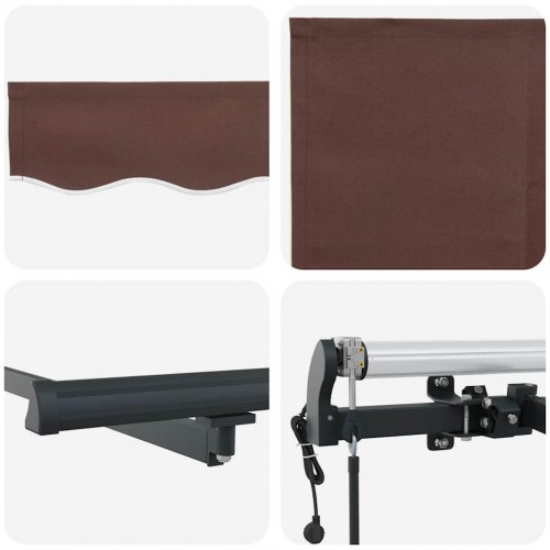 Markise 450 × 300 cm med automatisk betjening - brun
