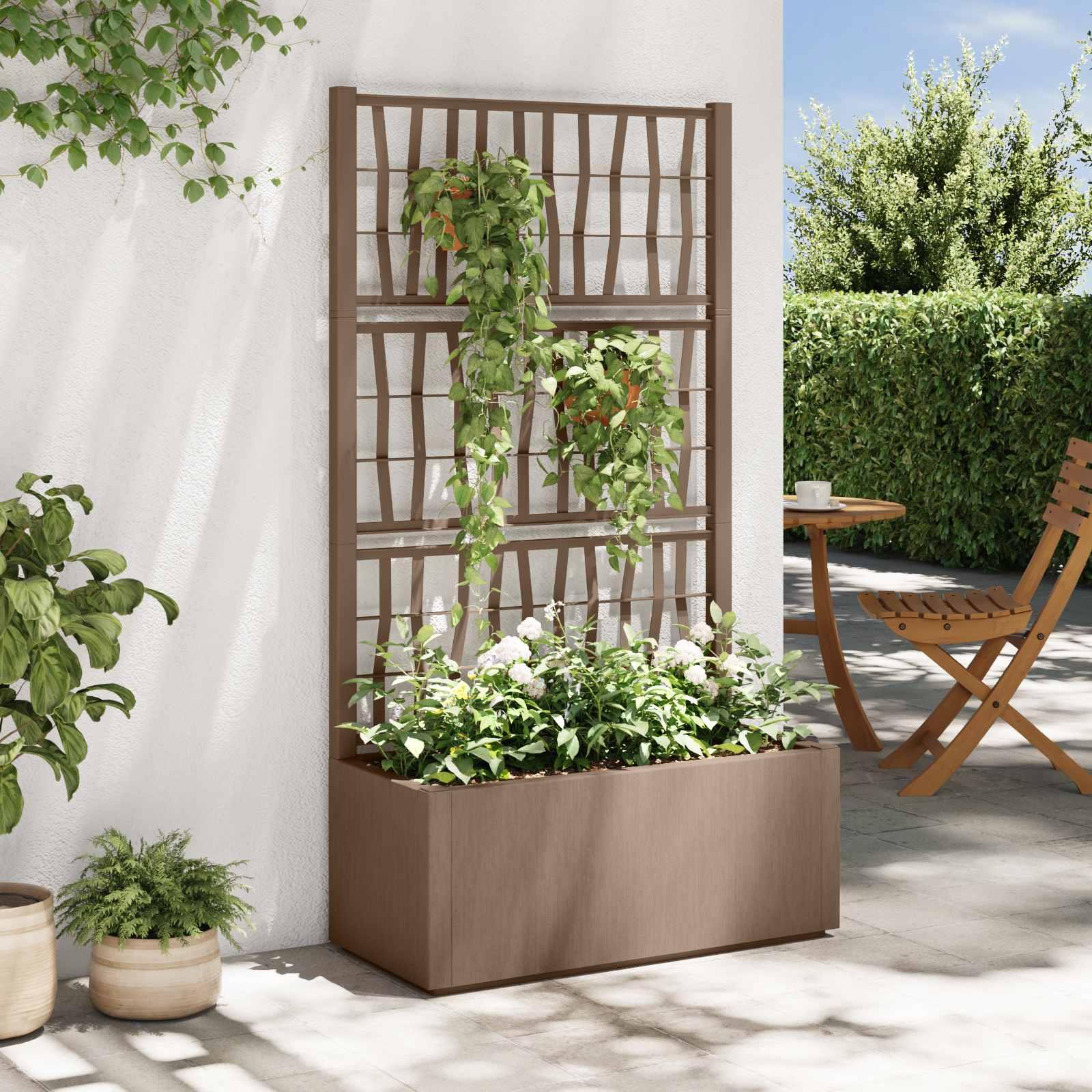 Havekrukke med trellis Brun 80 x 36 x 140 cm PP