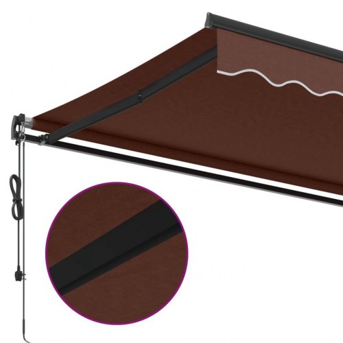 Markise 500 × 350 cm - automatisk betjening, brun