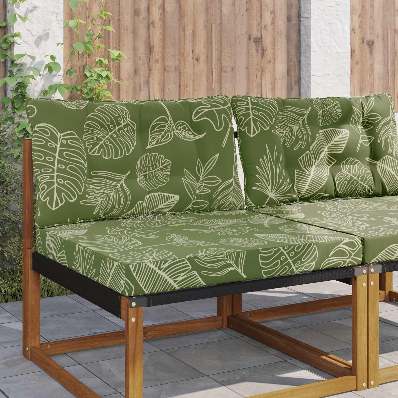 Udendørs Sofa Pude 2 stk Bladdesign Polyester