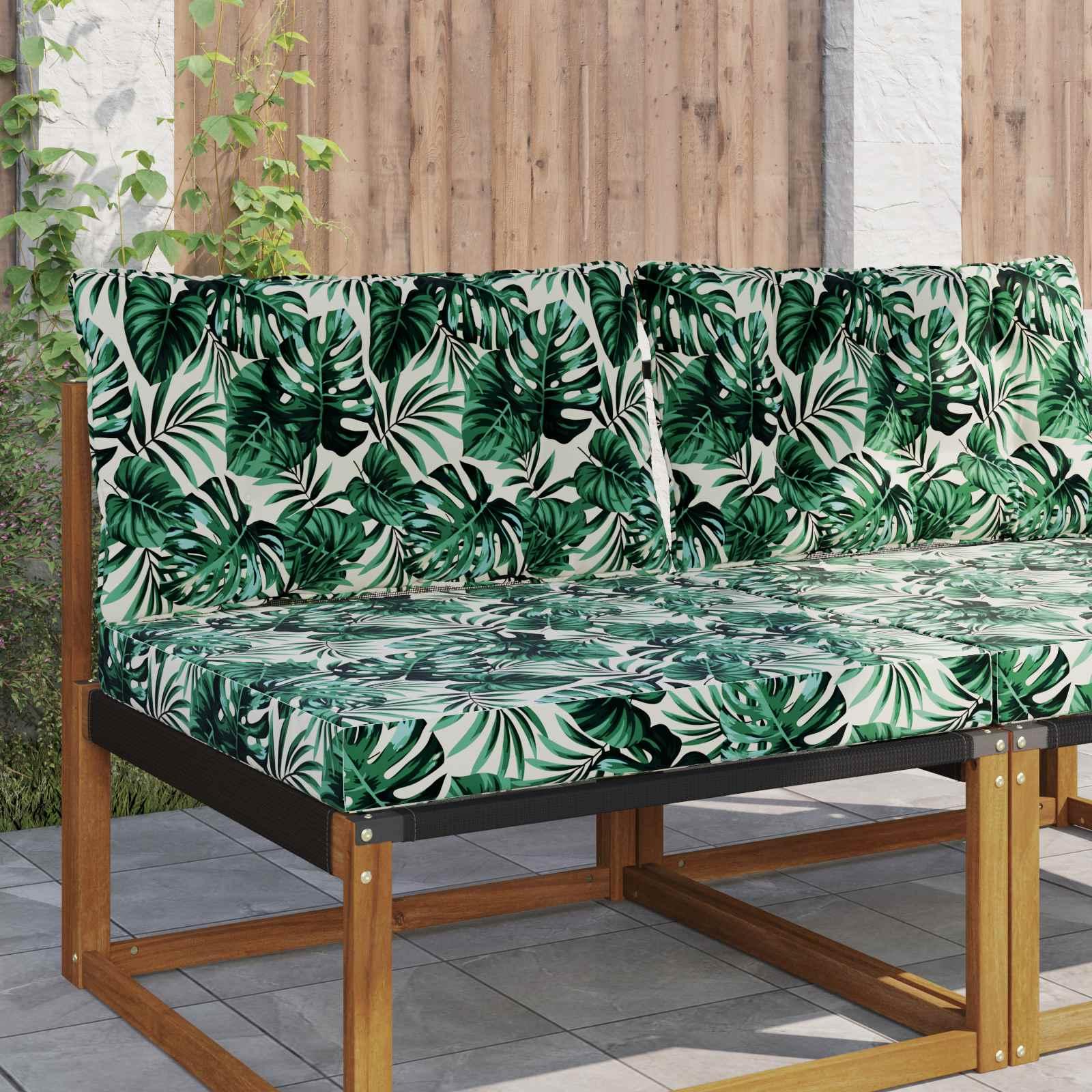 Udendørs Sofa Pude 2 stk Bladmønster Polyester