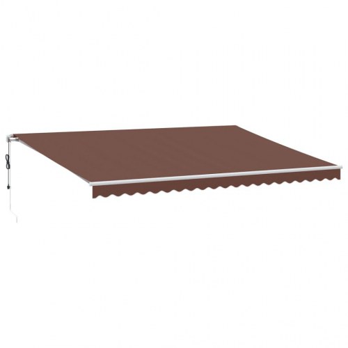 Markise med LED-lys 500 × 350 cm - automatisk betjening, brun