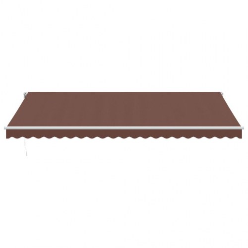 Markise med LED-lys 500 × 350 cm - automatisk betjening, brun