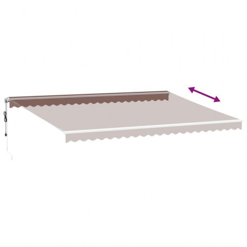 Markise med LED-lys 500 × 350 cm - automatisk betjening, brun