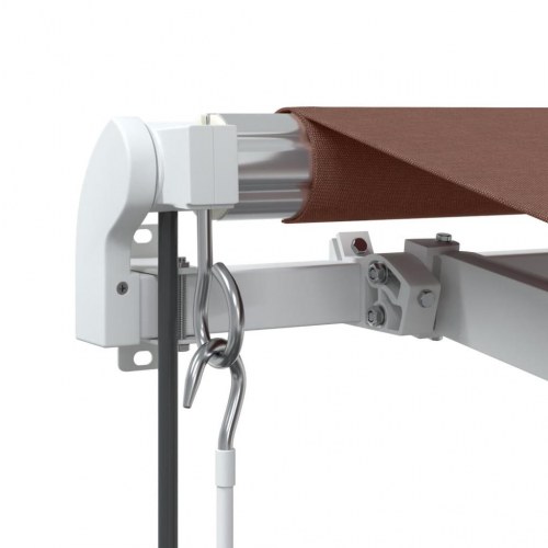 Markise med LED-lys 500 × 350 cm - automatisk betjening, brun