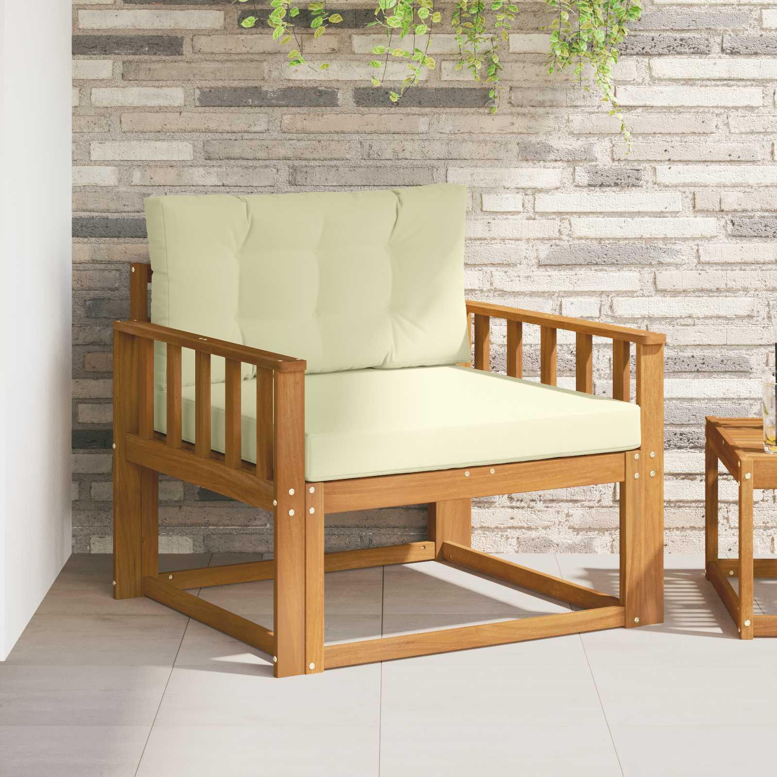 Udendørs Mellem Sofa Massivt Akacietræ Naturfarvet
