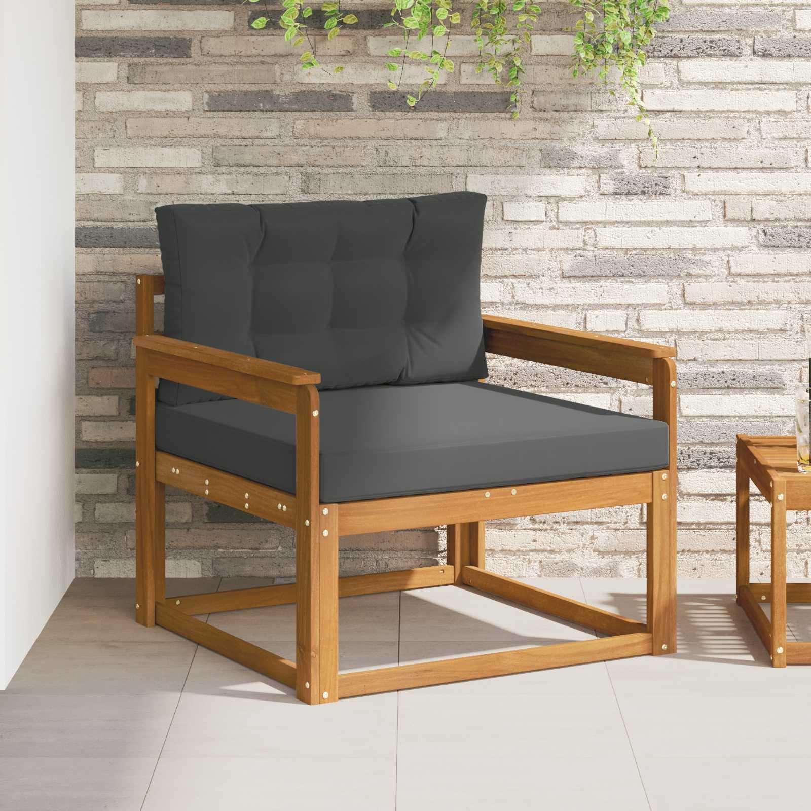 Udendørs Mellem Sofa Massivt Akacietræ Naturfarvet