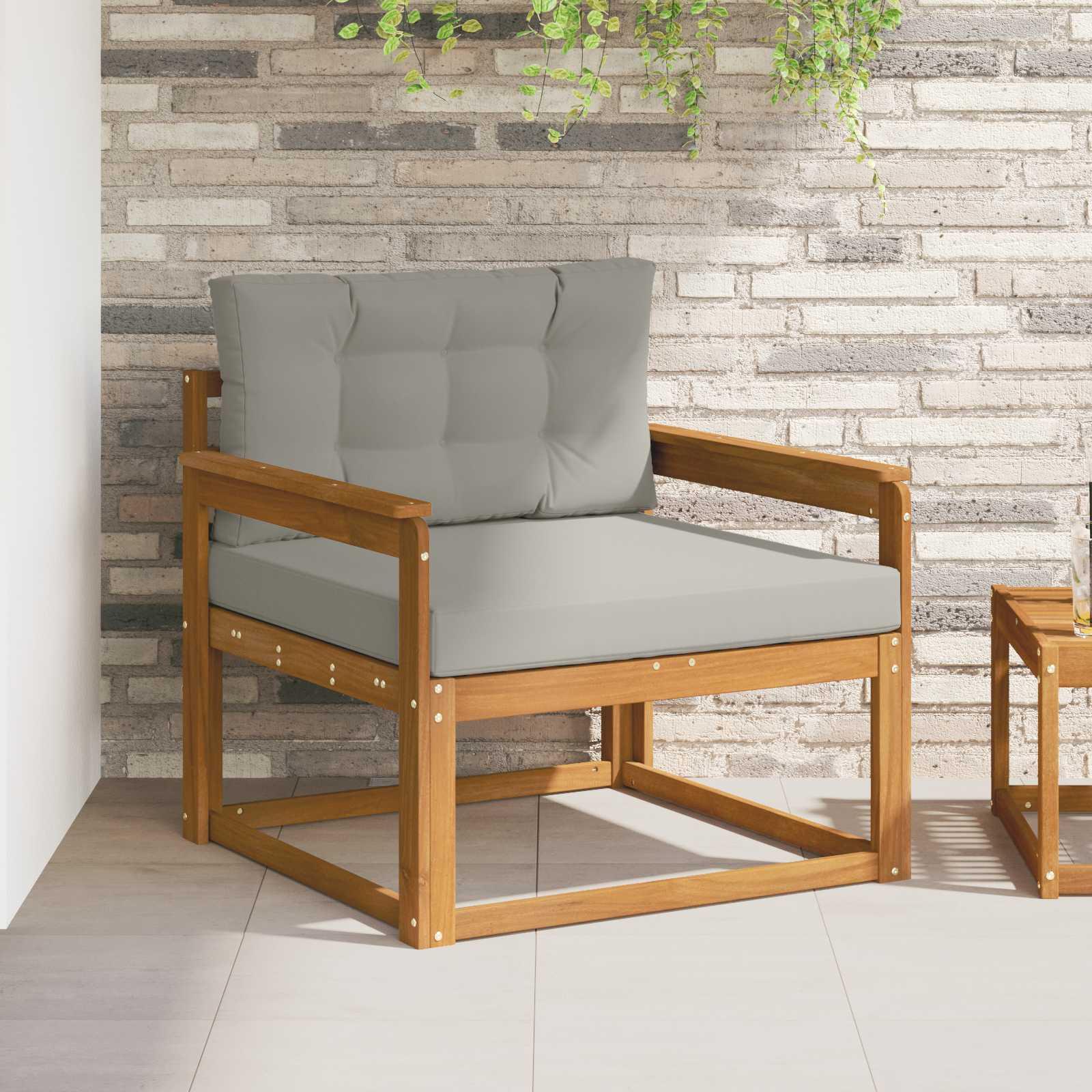 Udendørs Mellem Sofa Massivt Akacietræ Naturfarvet