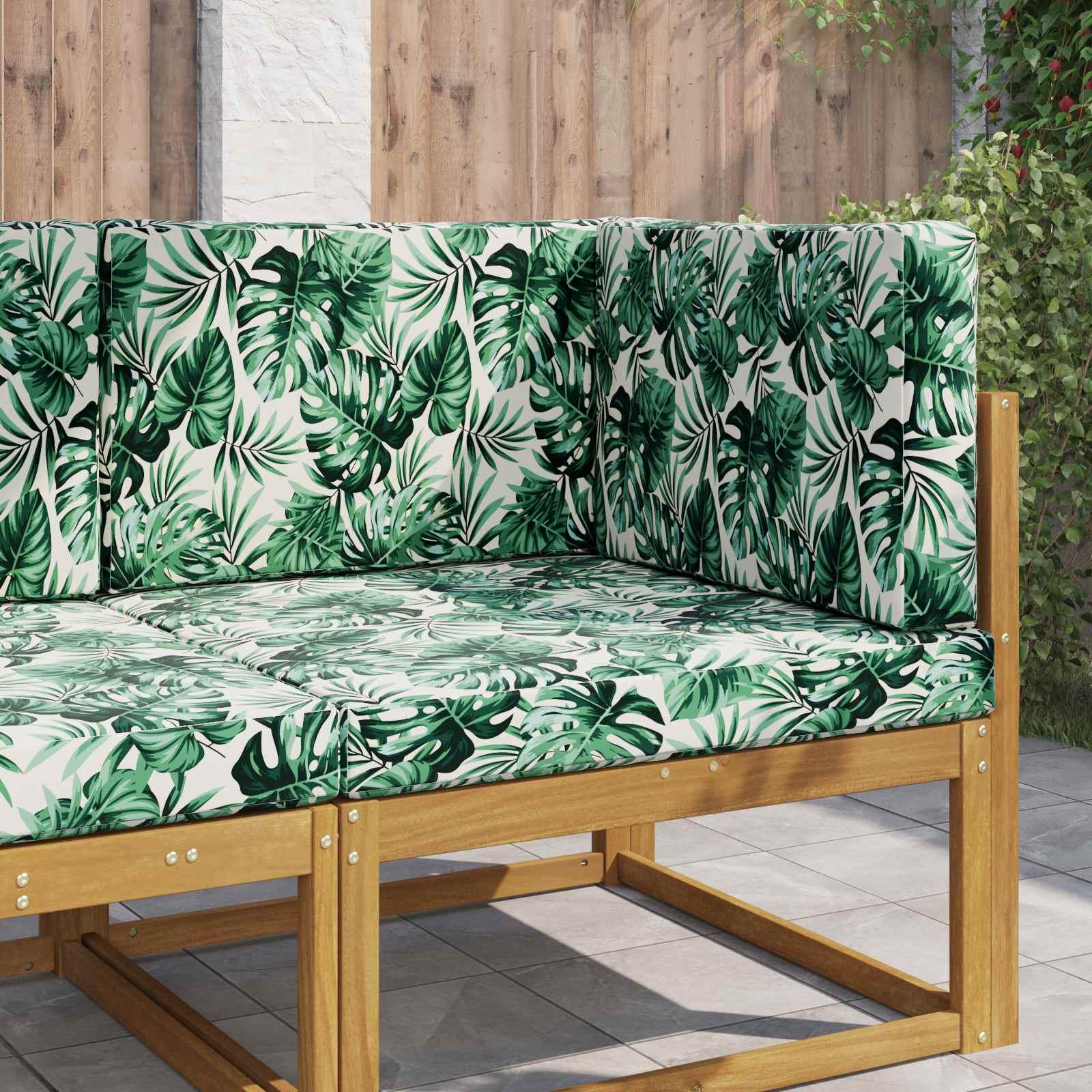 Udendørs Sofa Pude 3 stk Bladmønster Polyester