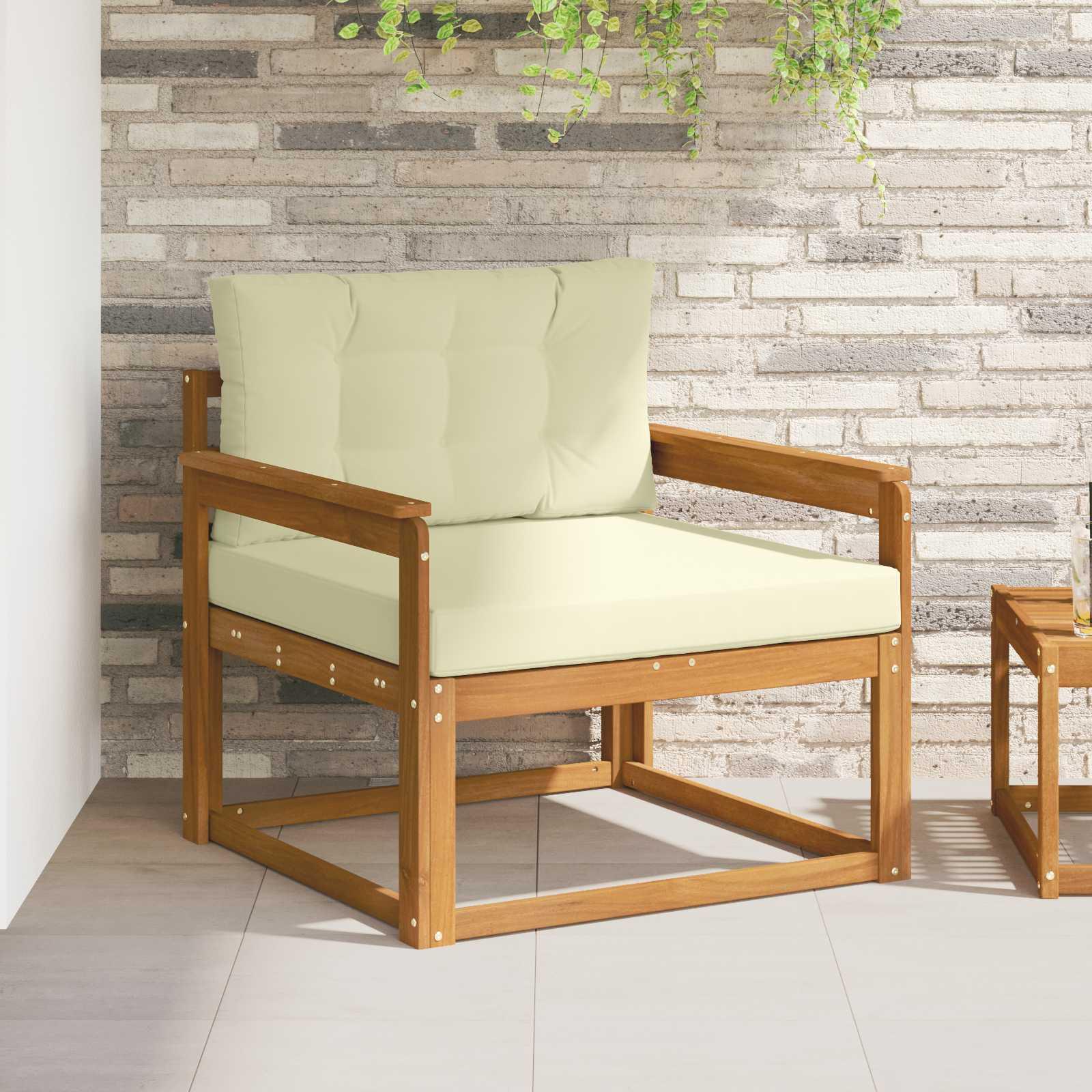 Udendørs Mellem Sofa Massivt Akacietræ Naturfarvet