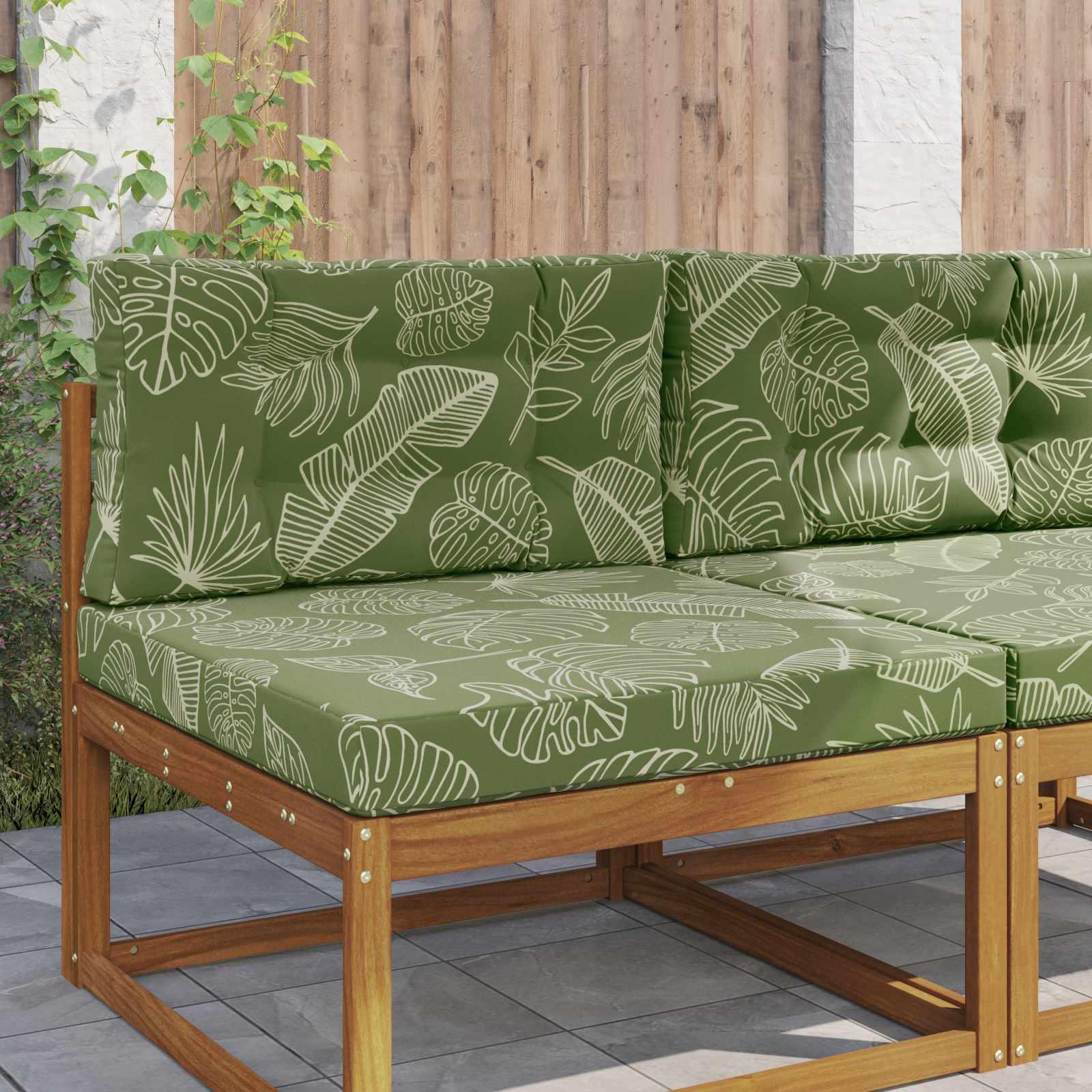 Udendørs Sofa Pude 2 stk Bladdesign Polyester