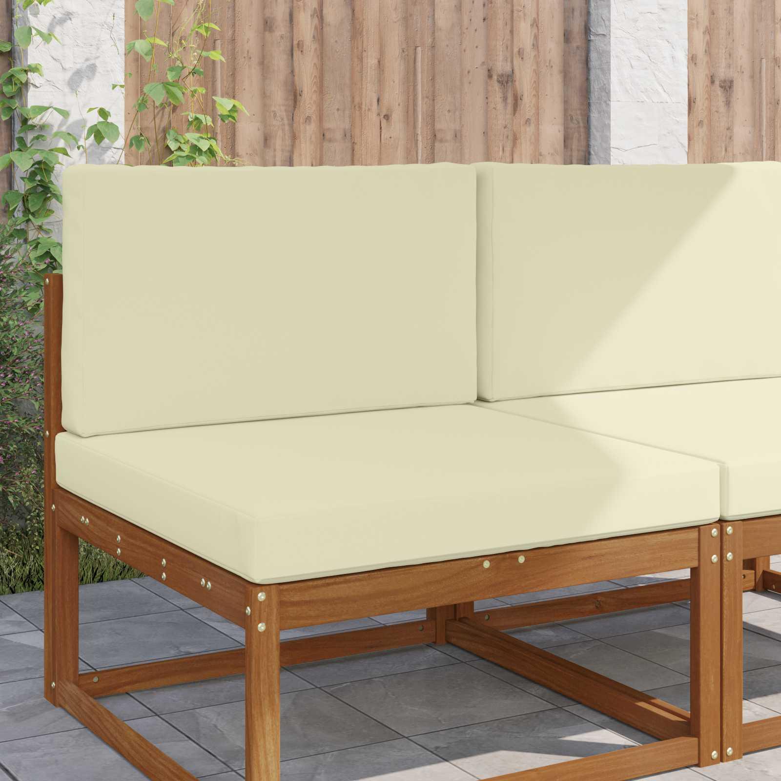 Udendørs Sofa Pude 2 stk Creme Polyester