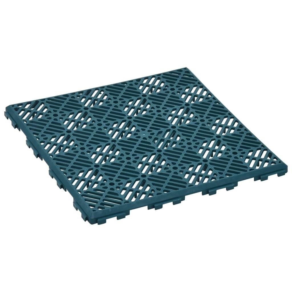 Havefliser 24 stk. 29x29 cm plastik grøn