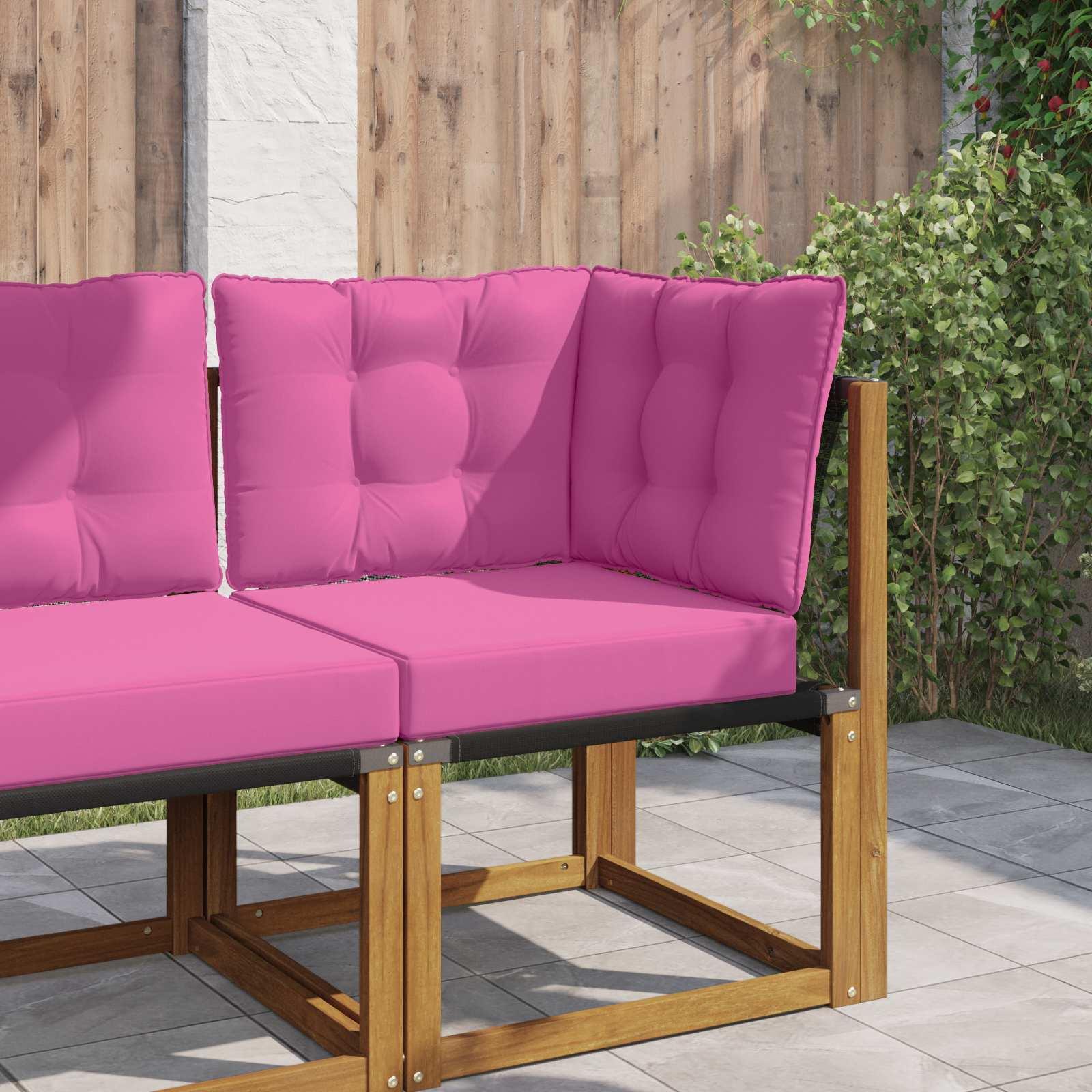 Udendørs sofa-hynder sæt 3 dele - lyserød polyester